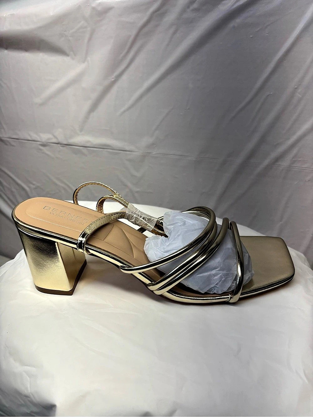 Bernese Emmarie Metallic Heels Gold US 10 NWT